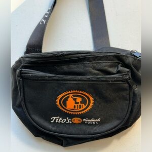 Tito’s Vodka Fanny Pack Black Orange Men Bag Travel Butt Bag NWOT